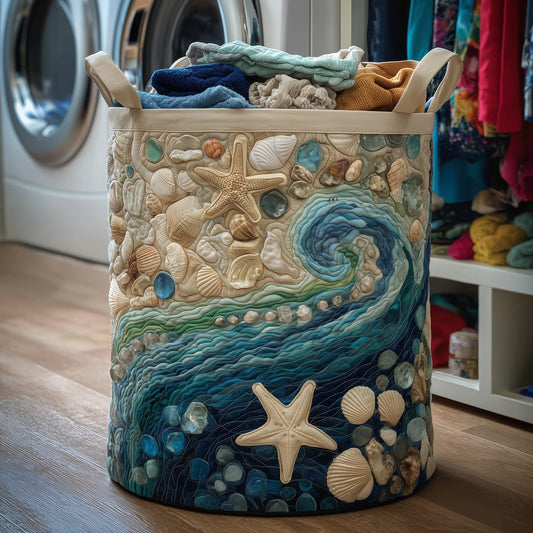The Ocean Breeze Quilted Laundry Basket Tote 4377