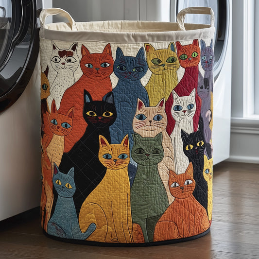 Whimsical Cats Laundry Quilted Tote