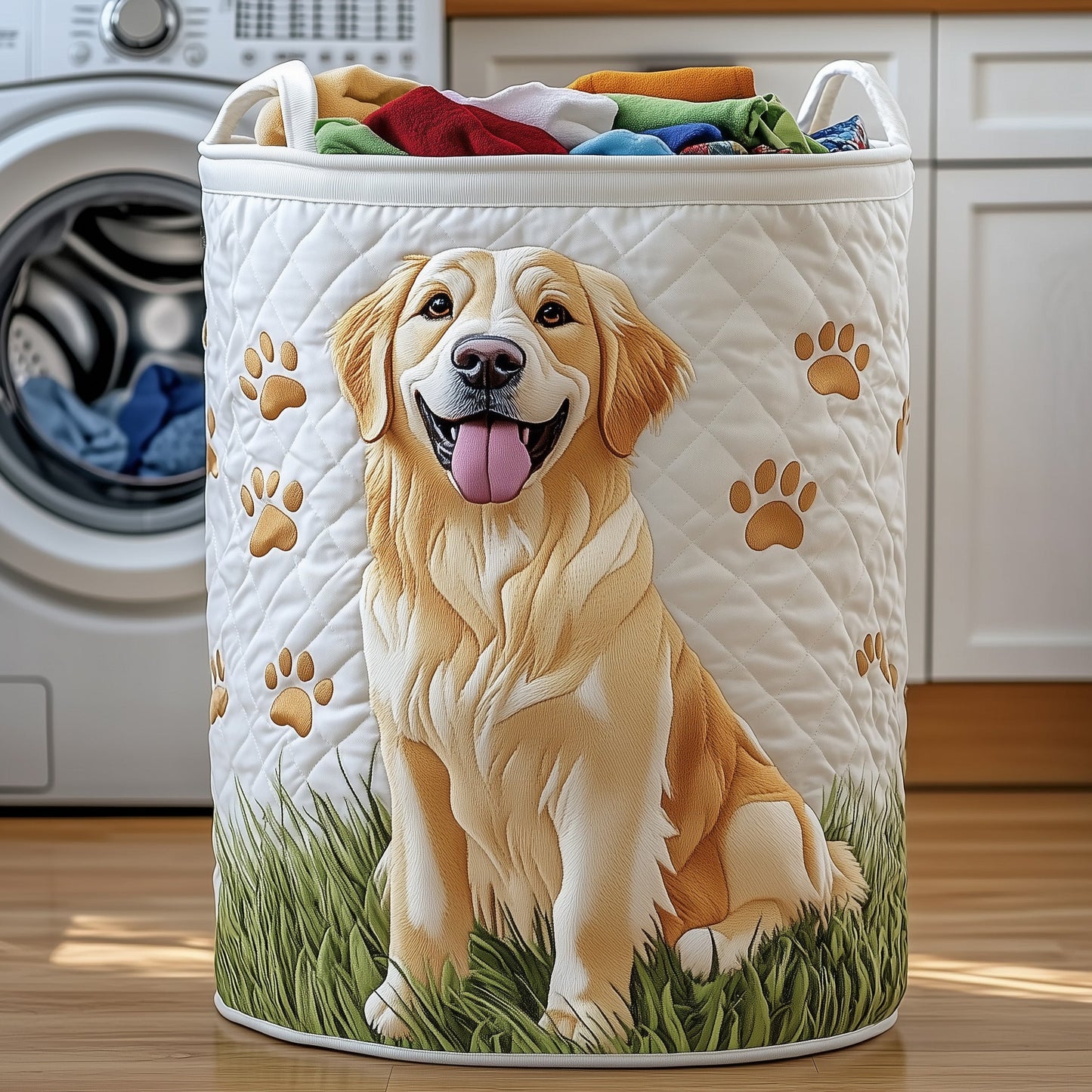 Golden Retriever Laundry Quilted Tote