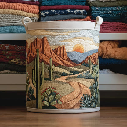 The Cactus Sunset Quilted Laundry Basket Tote 4394