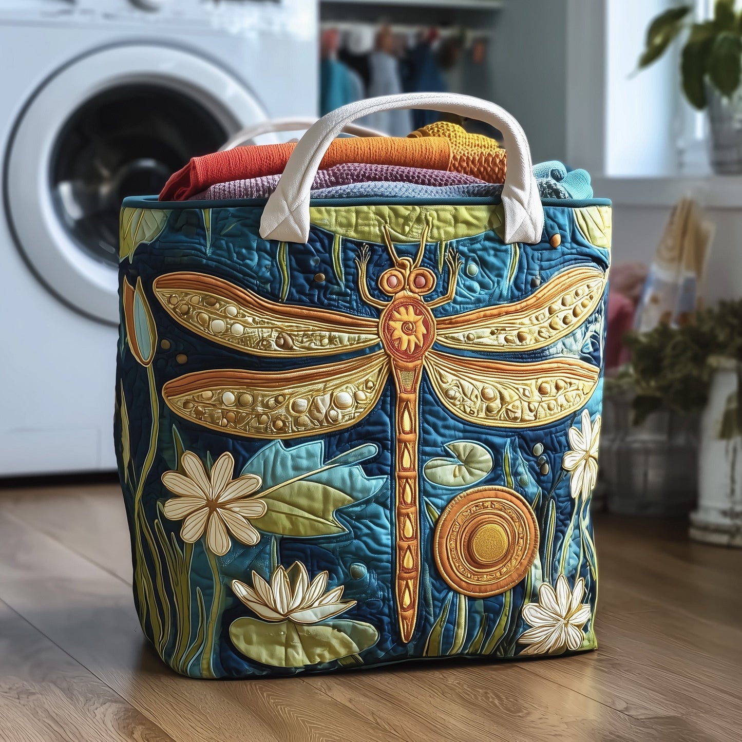 Dragonfly Laundry Basket Tote Bag