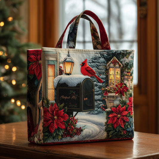 The Cardinal Snow Quilted Tote