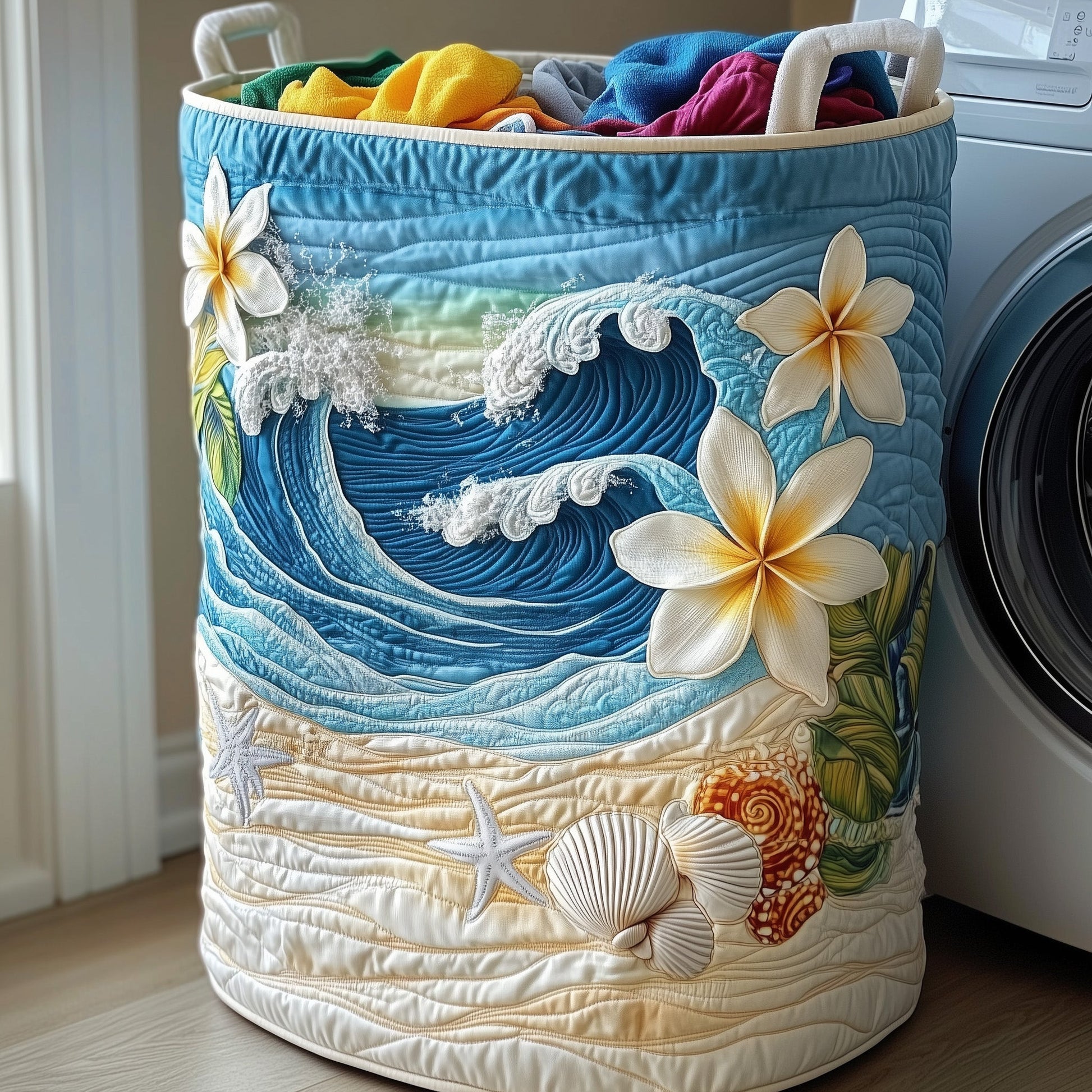 Plumeria Blossom Laundry Tote Bag