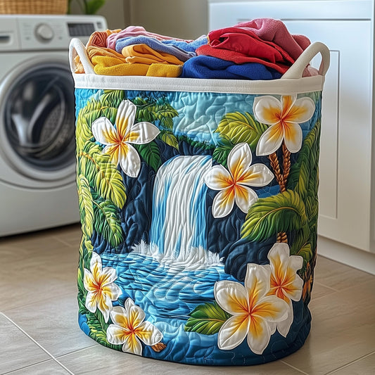 The Plumeria Blossom Quilted Laundry Basket Tote 4617