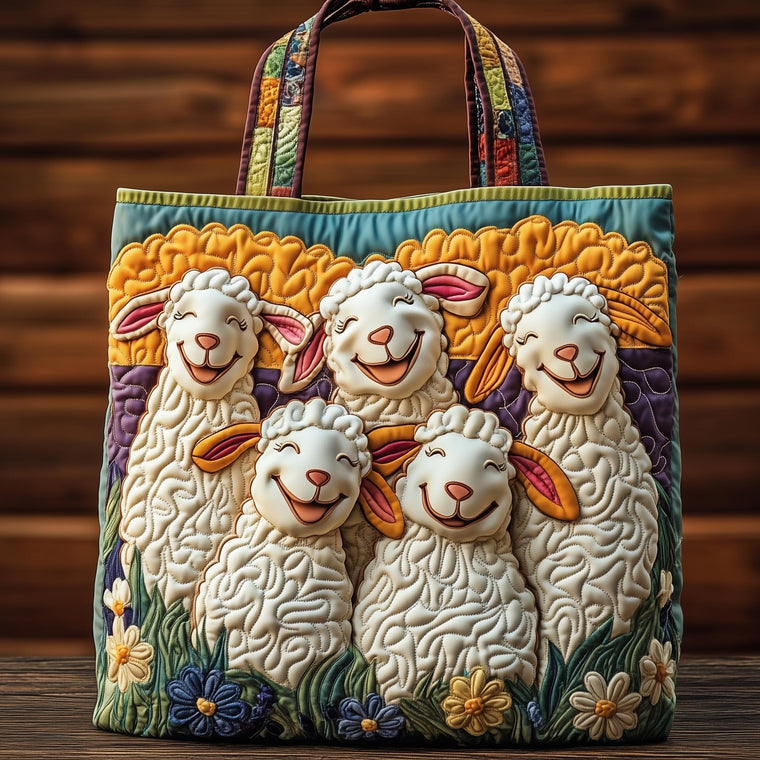 The Joyful Sheep Quilted Tote