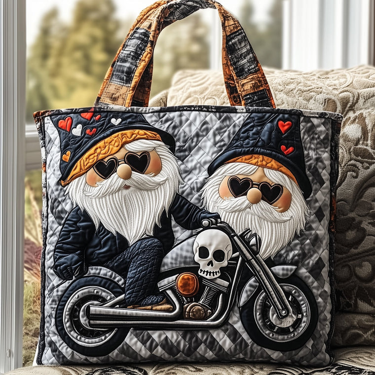 The Biker Gnome Quilted Tote