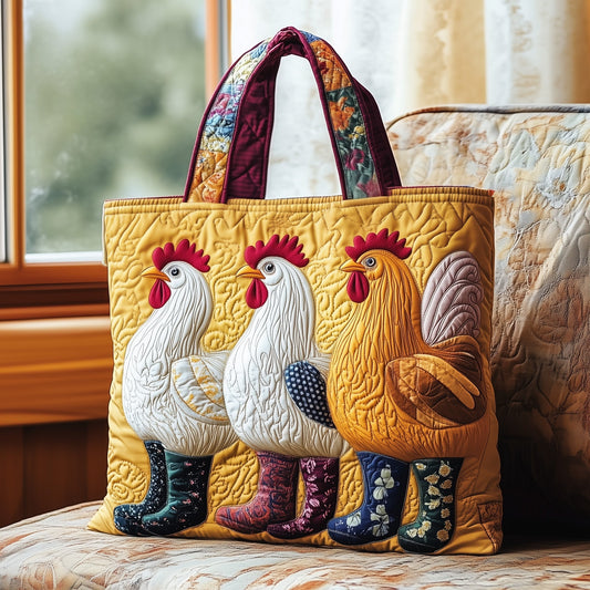 Everyday Rooster Trio Quilted Tote