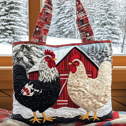 Everyday Roosters Barn Quilted Tote
