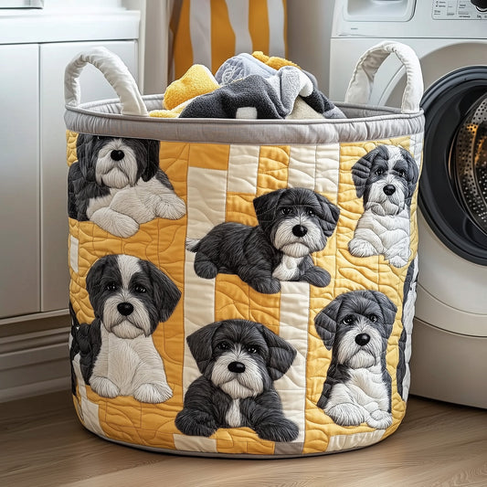 The Schnauzer Quilted Laundry Basket Tote
