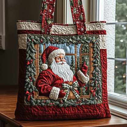 The Jolly Santa Quilted Tote