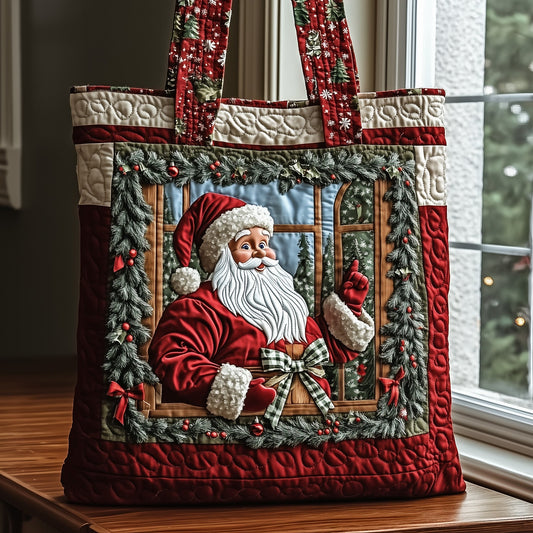 The Jolly Santa Quilted Tote
