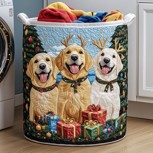 The Golden Retriever Quilted Laundry Basket Tote 5134