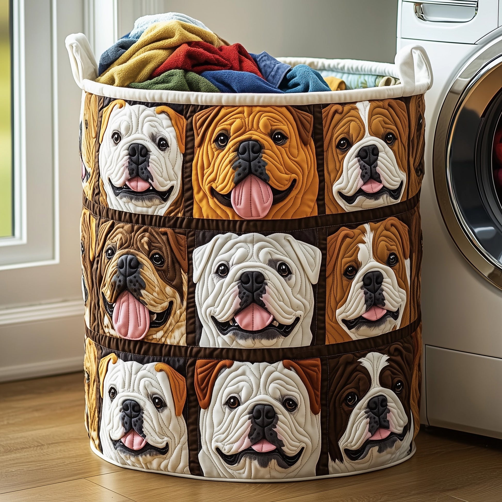 Bulldog Buddy Laundry Quilted Tote