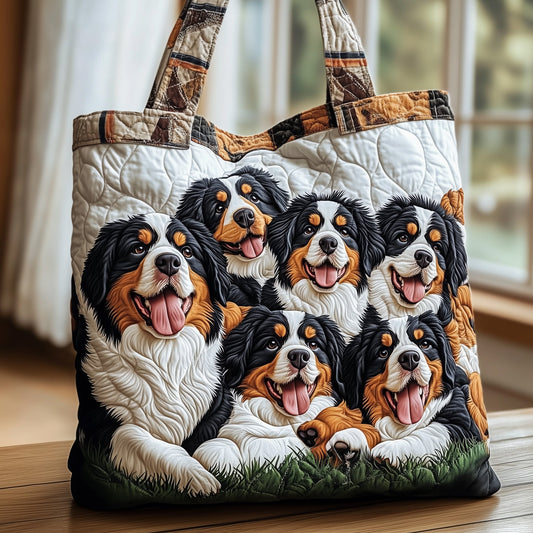 Bernese Mountain Dogs Quilted Tote