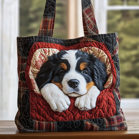 Everyday Bernese Mountain Quilted Tote