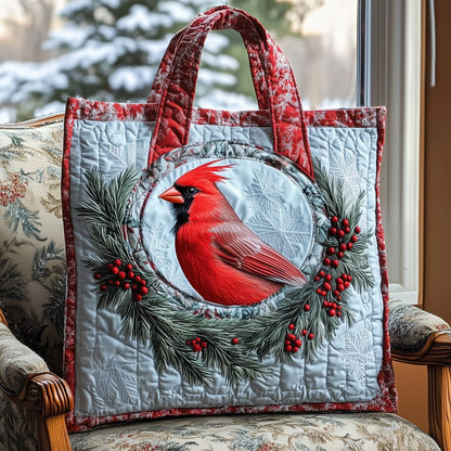 Cardinal Bird Winter Tote Bag