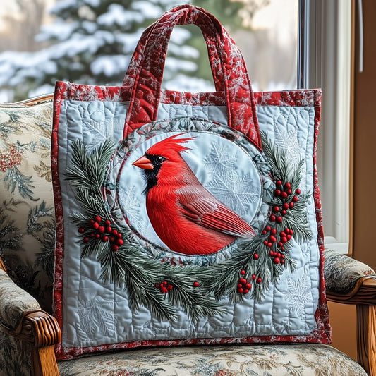 Cardinal Bird Winter Tote Bag