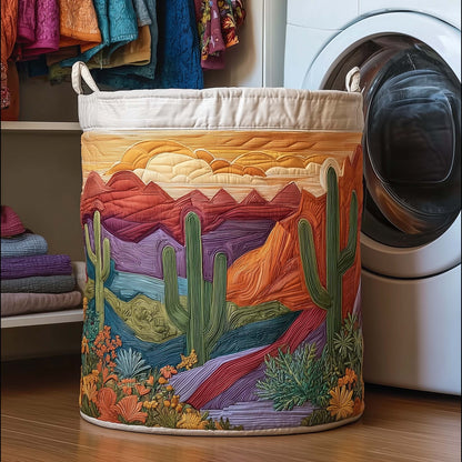 The Cactus Sunset Quilted Laundry Basket Tote 8029