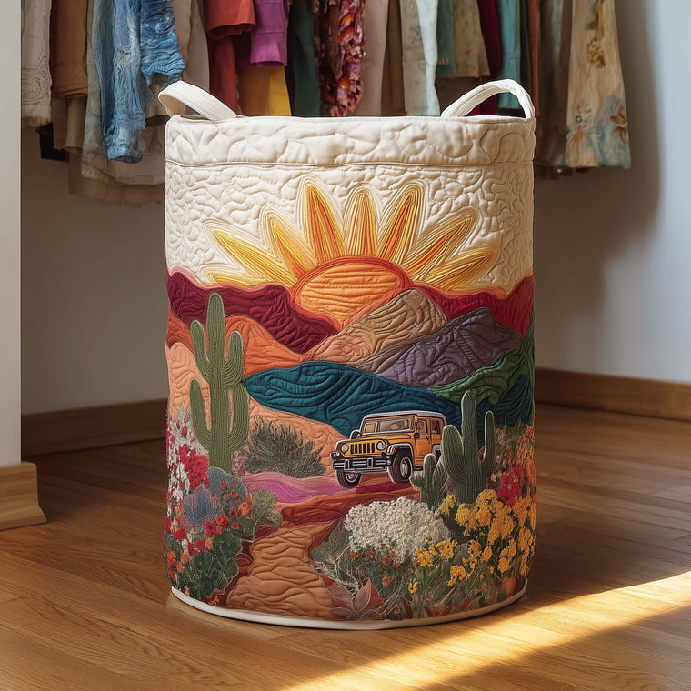 The Cactus Sunset Quilted Laundry Basket Tote 8032