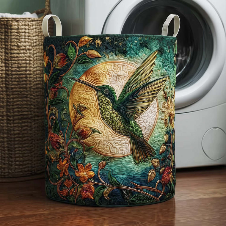 Hummingbird Charm Laundry Quilted Tote
