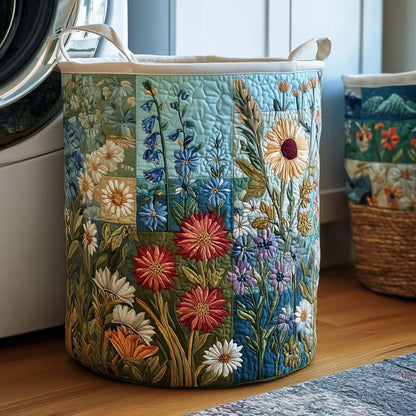 The Blossom Mood Quilted Laundry Basket Tote 8097
