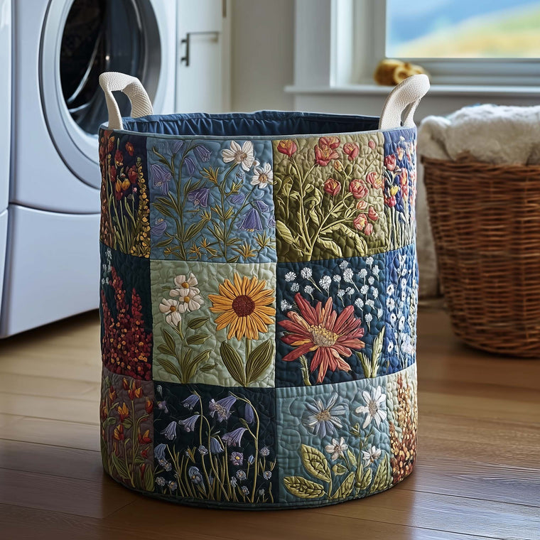 The Blossom Mood Quilted Laundry Basket Tote 8098