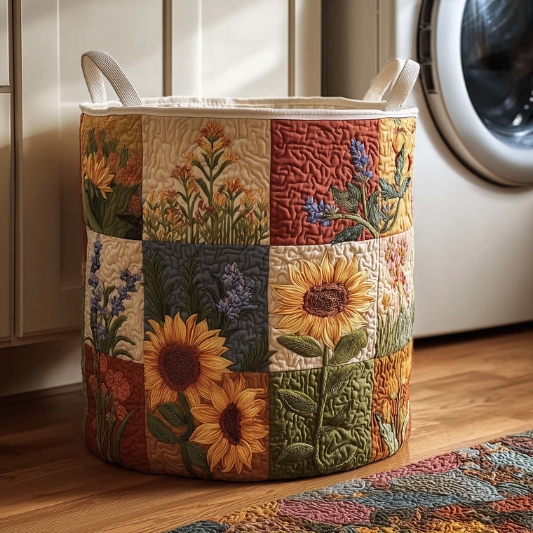 The Blossom Mood Quilted Laundry Basket Tote 8102