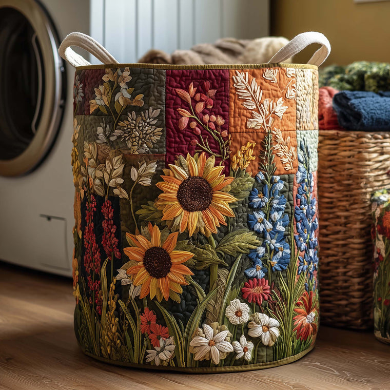 The Blossom Mood Quilted Laundry Basket Tote 8103