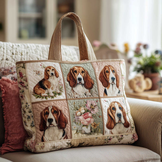 Everyday Basset Hounds Quilted Tote