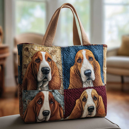 Basset Hound Portraits Quilted Tote