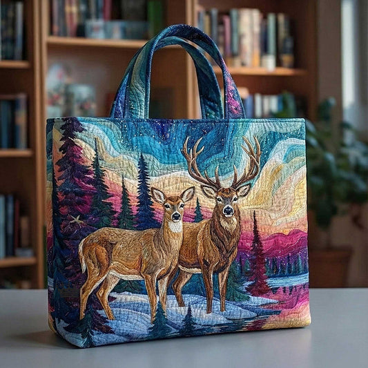 The Deer Family Quilted Tote