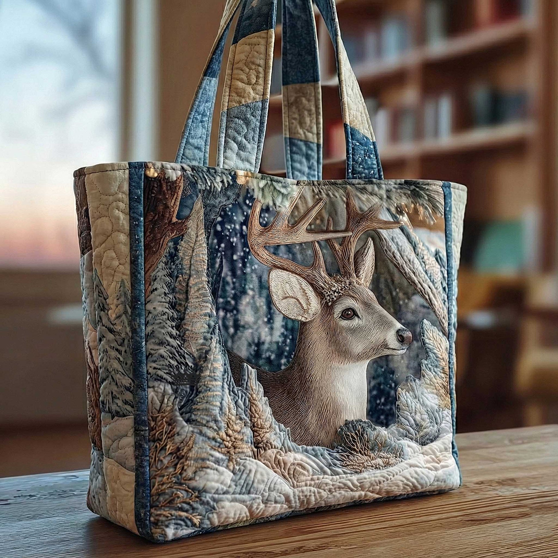 The Deer Scene Quilted Tote