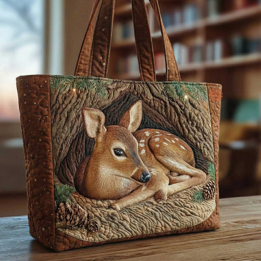 The Cozy Deer Quilted Tote