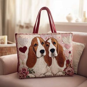 Basset Hound Quilted Tote Bag