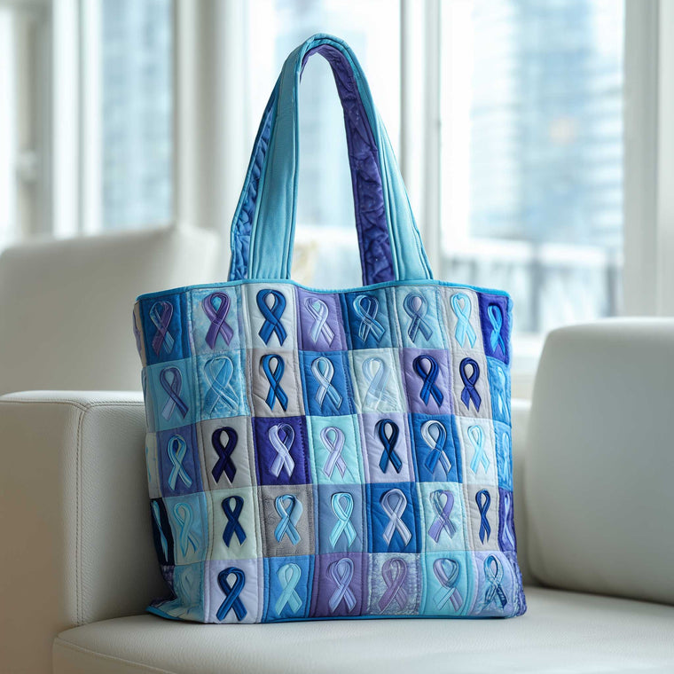 Everyday Awareness Ribbons Quilted Tote