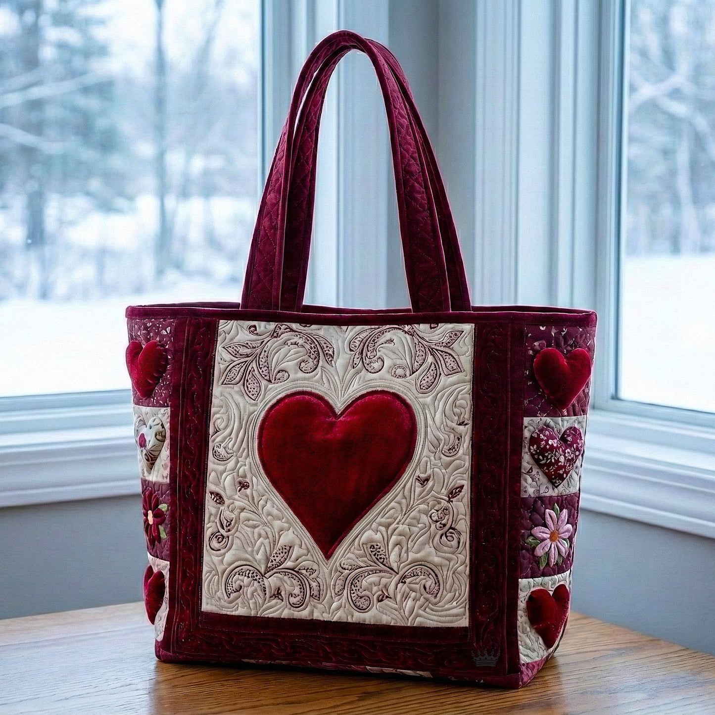 Everyday Heart Quilt Quilted Tote