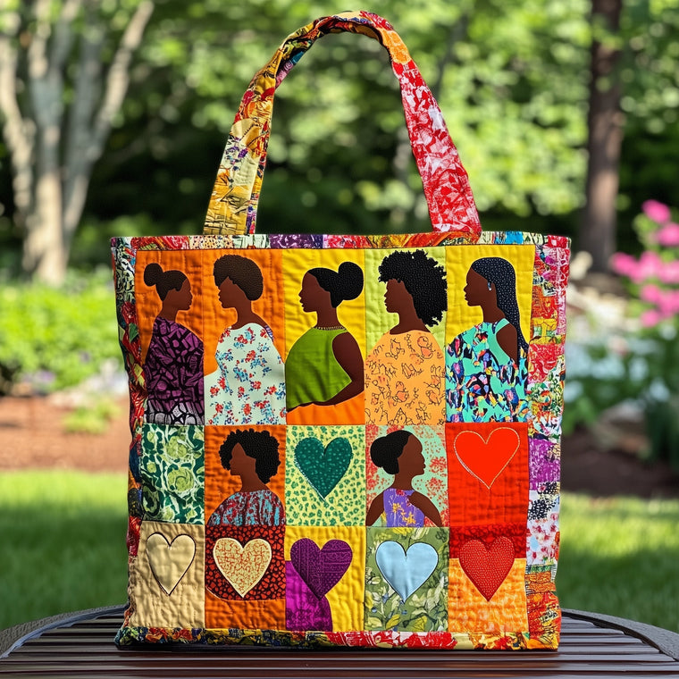 Silhouettes Of Black Women Quilted Tote