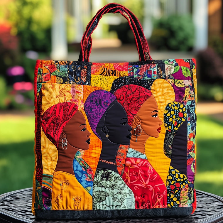African American Women Portraits Quilted Tote