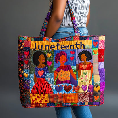 Colorful Faces Patchwork Quilted Tote