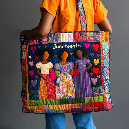Juneteenth Celebration Figures Quilted Tote