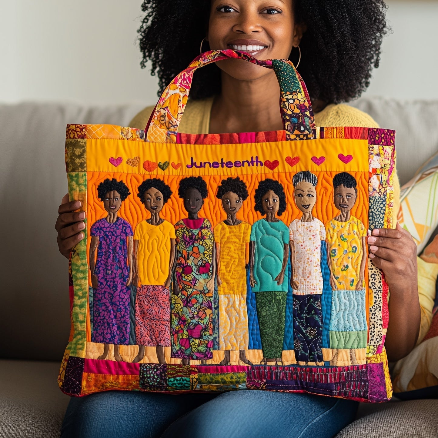 Diverse Women Figures Quilted Tote