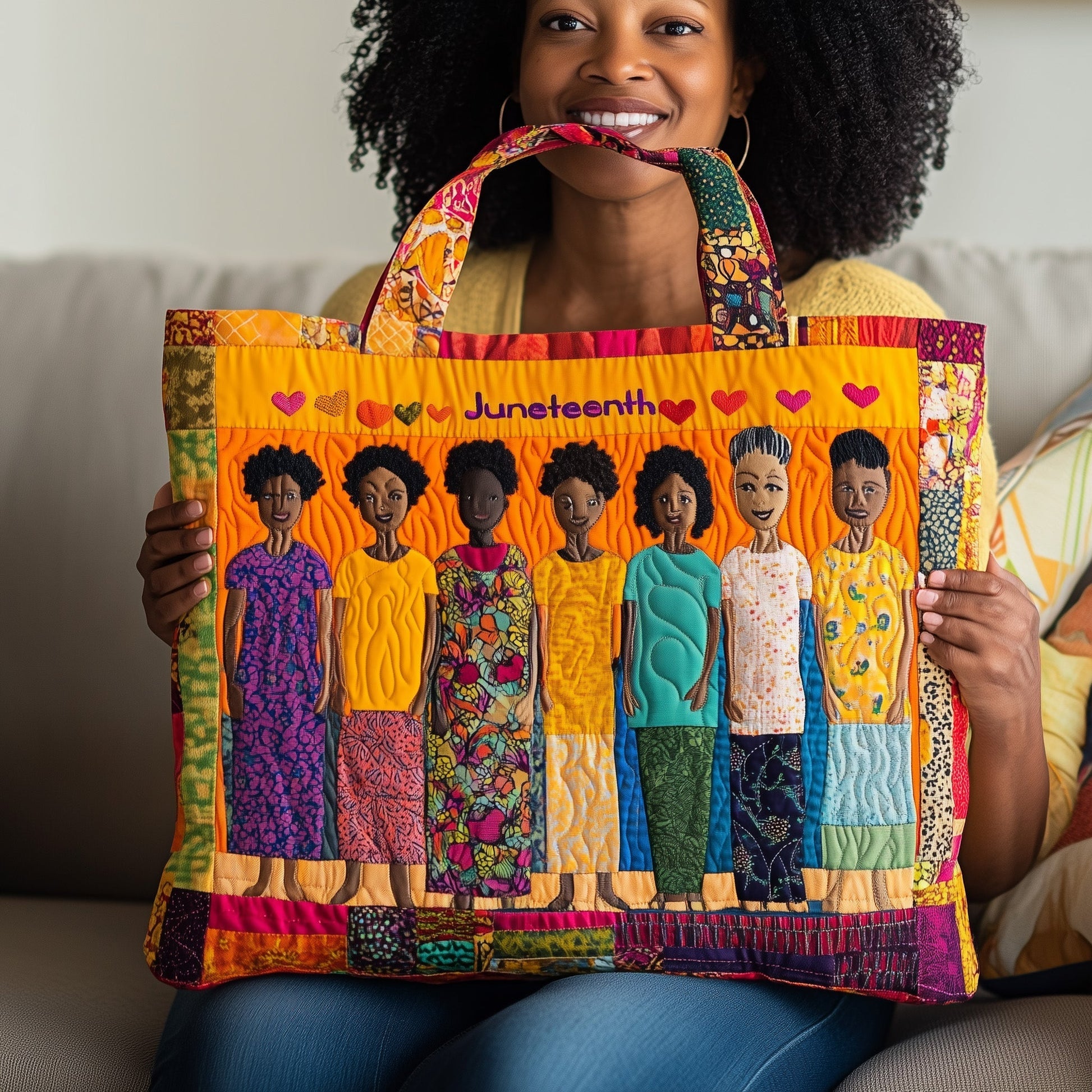 Diverse Women Figures Quilted Tote