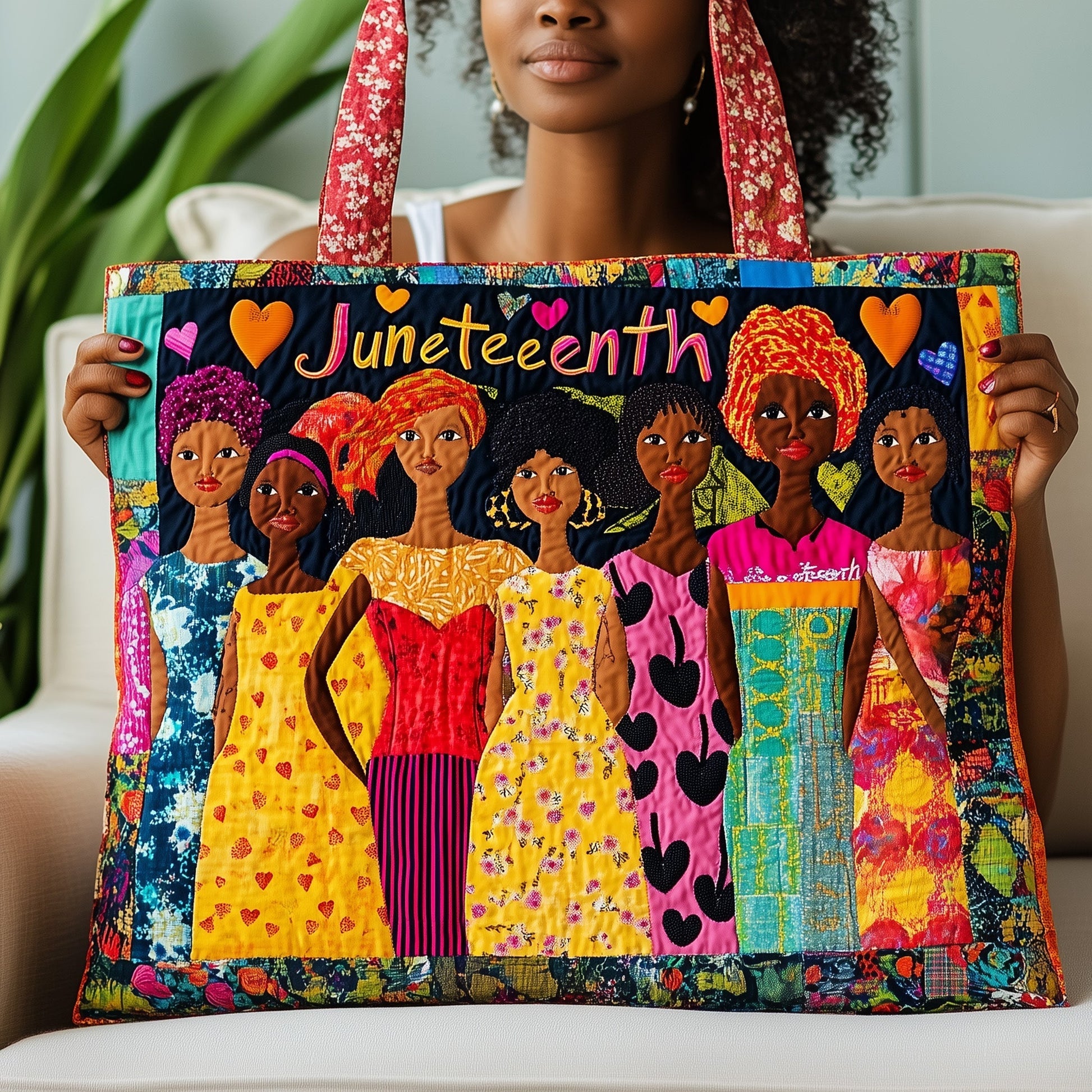 Juneteenth Celebration Women Quilted Tote