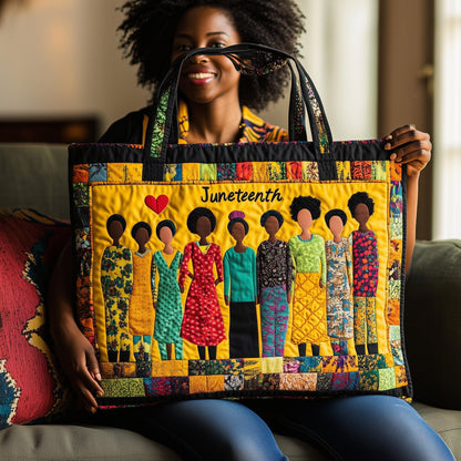 Juneteenth Women Illustration Quilted Tote