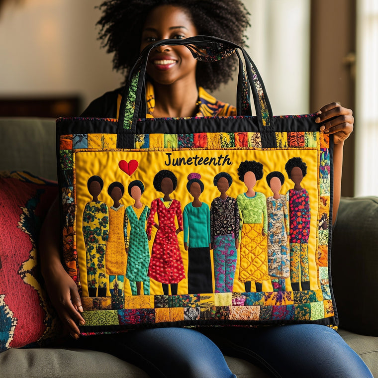 Juneteenth Women Illustration Quilted Tote