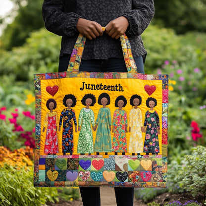 Juneteenth Figures Hearts Tote Bag