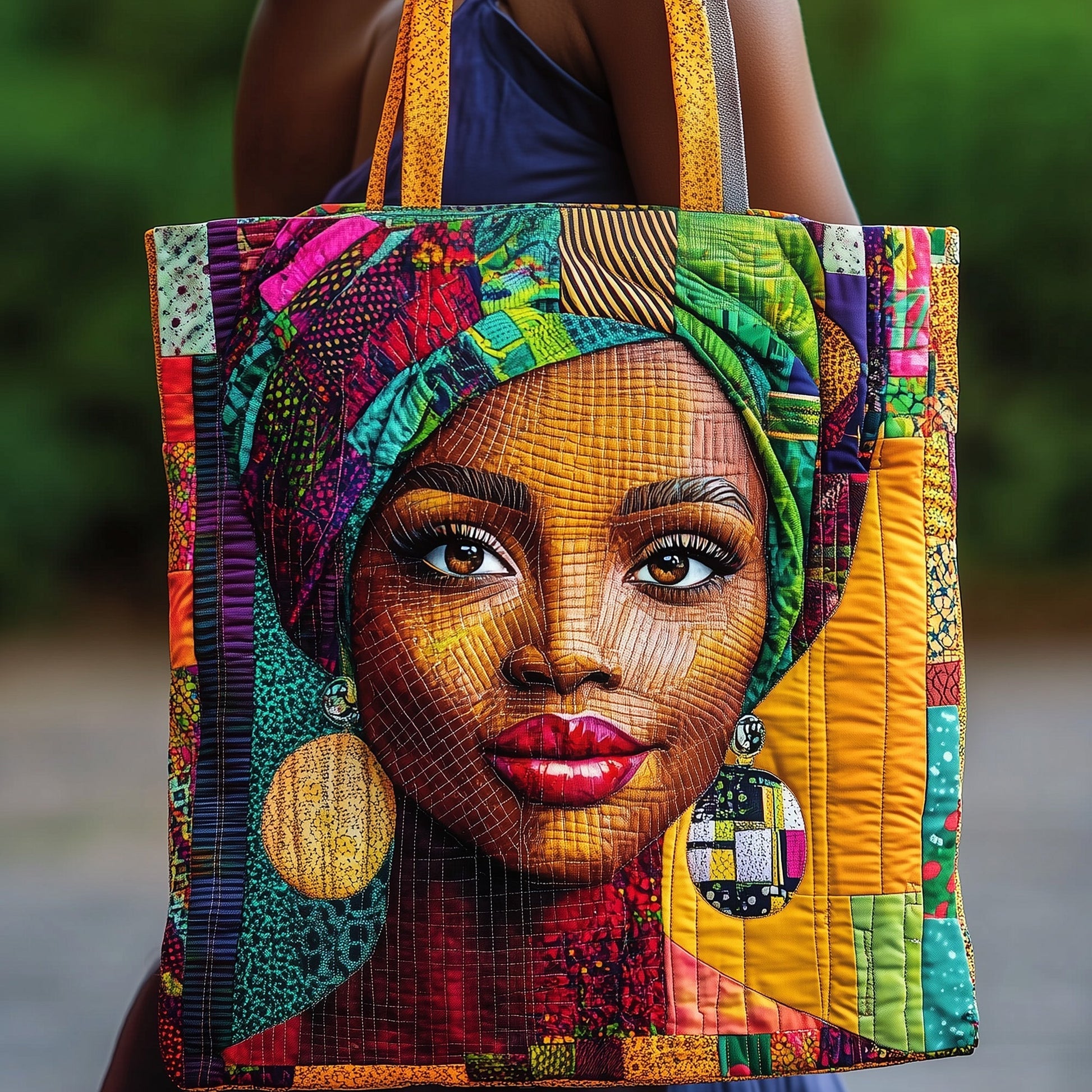 The Vibrant Black Queen Quilted Tote