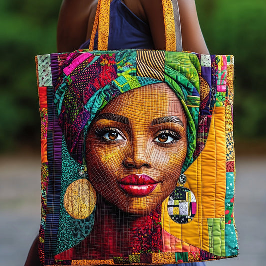 The Vibrant Black Queen Quilted Tote