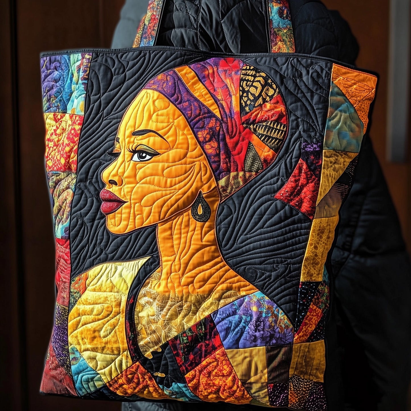 Colorful Woman Portrait Tote Bag