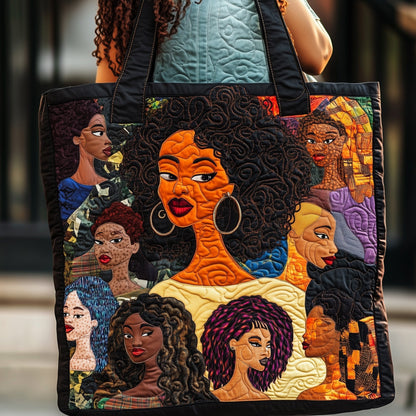 Empowered Black Women Portraits Quilted Tote